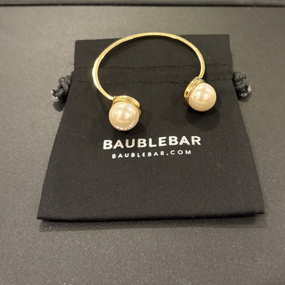 Baublebar Pearl Gold Cuff Bangle Bracelet